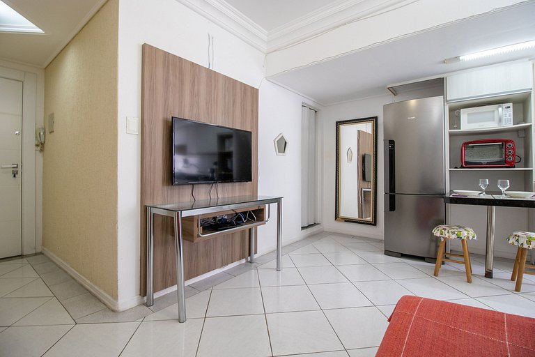 WAS36 - 1Dorm Climatizado, Calçadão, TV's Smart