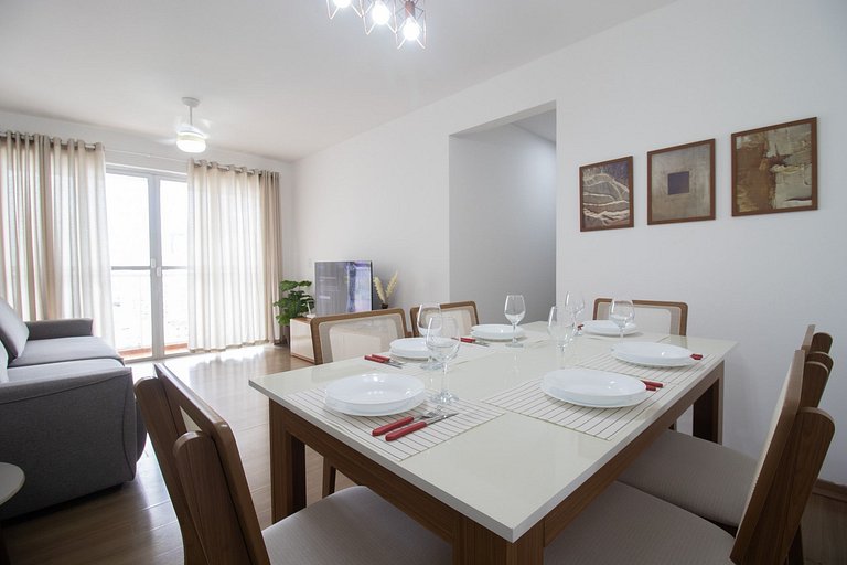 CNT92 - 3 Dorm, Av. Central, TV Smart, Wi-Fi