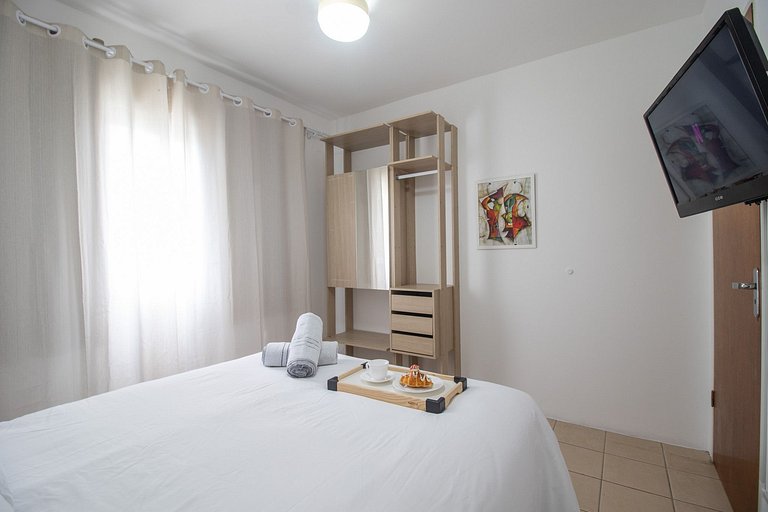 CNT92 - 3 Dorm, Av. Central, TV Smart, Wi-Fi